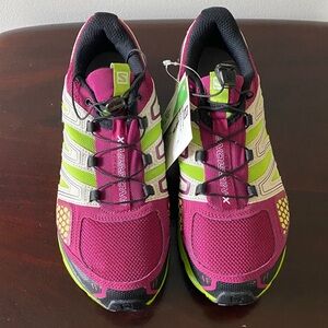 Salomon Women's Magenta and Lime Athletic Shoes